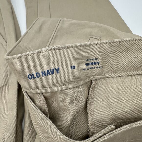 Old Navy High Rise Skinny Khaki Twill Pants Women's Size 10 Uniform Rolled Oats - Picture 4 of 7